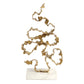 Squiggles Sculpture - Brass w/White Marble