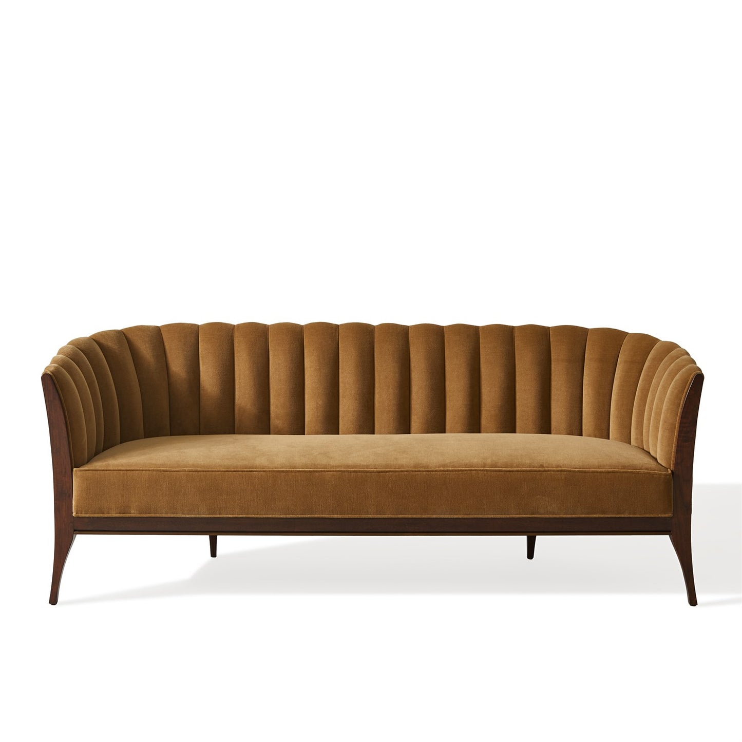 Channel Back Sofa - Toast Velvet