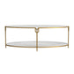 Iron and Stone Oval Coffee Table
