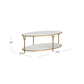 Iron and Stone Oval Coffee Table