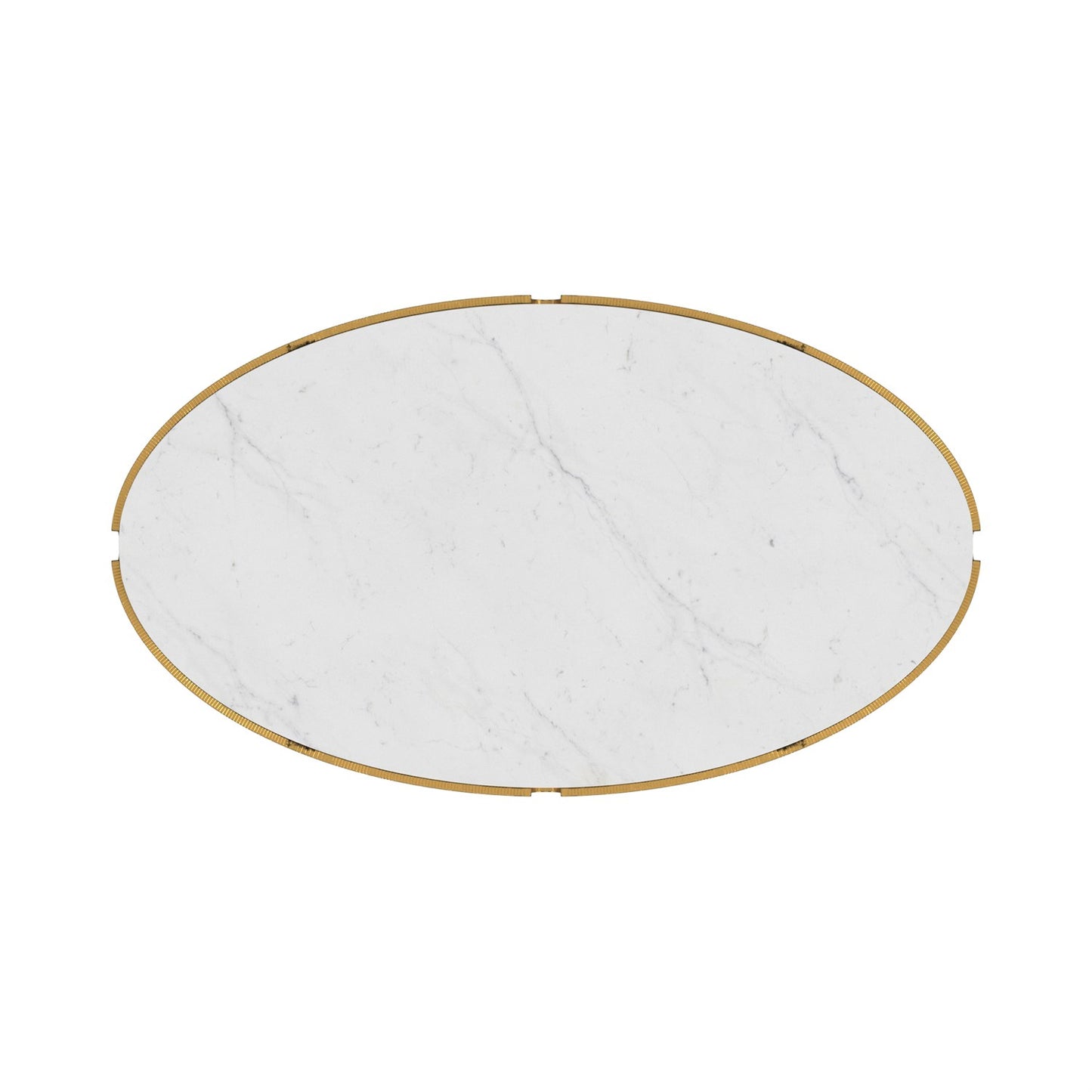 Iron and Stone Oval Coffee Table