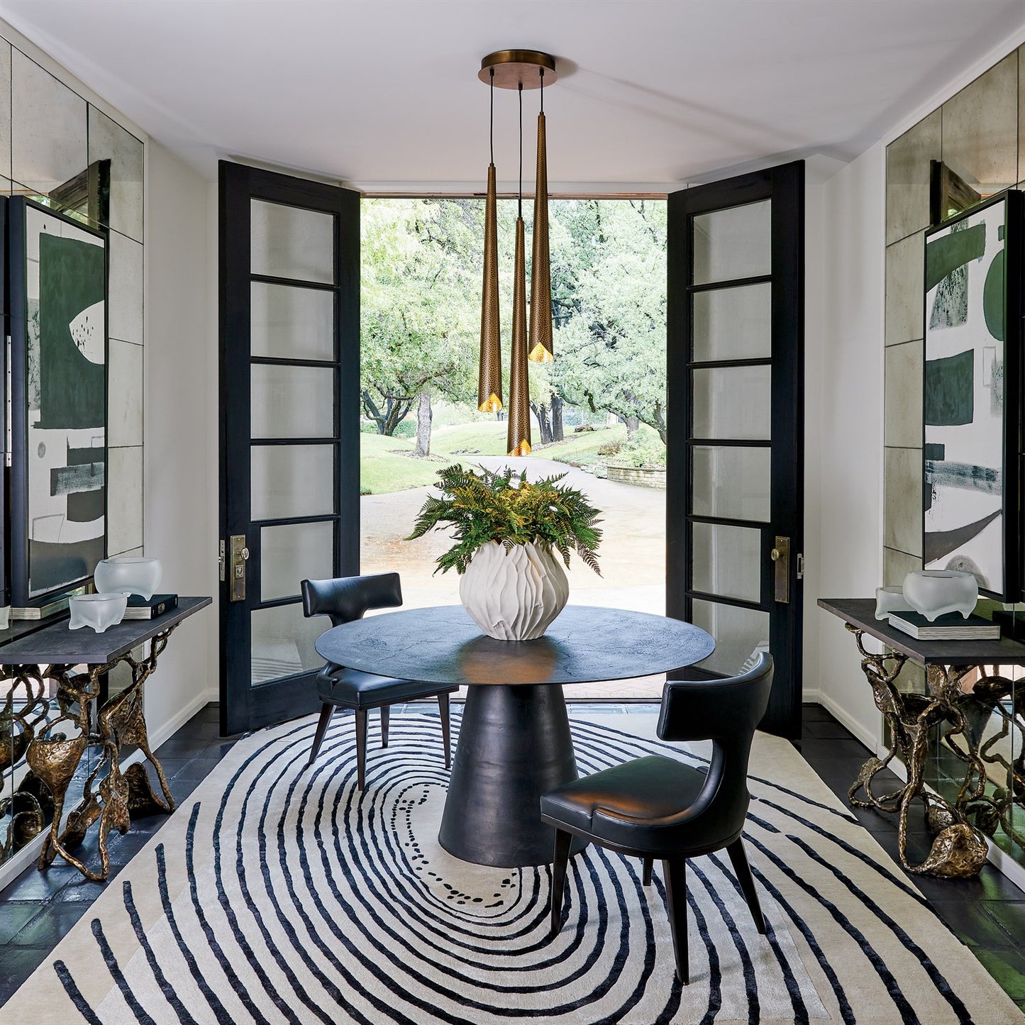 Apex 60"Dia Dining Table-Blackened Finish