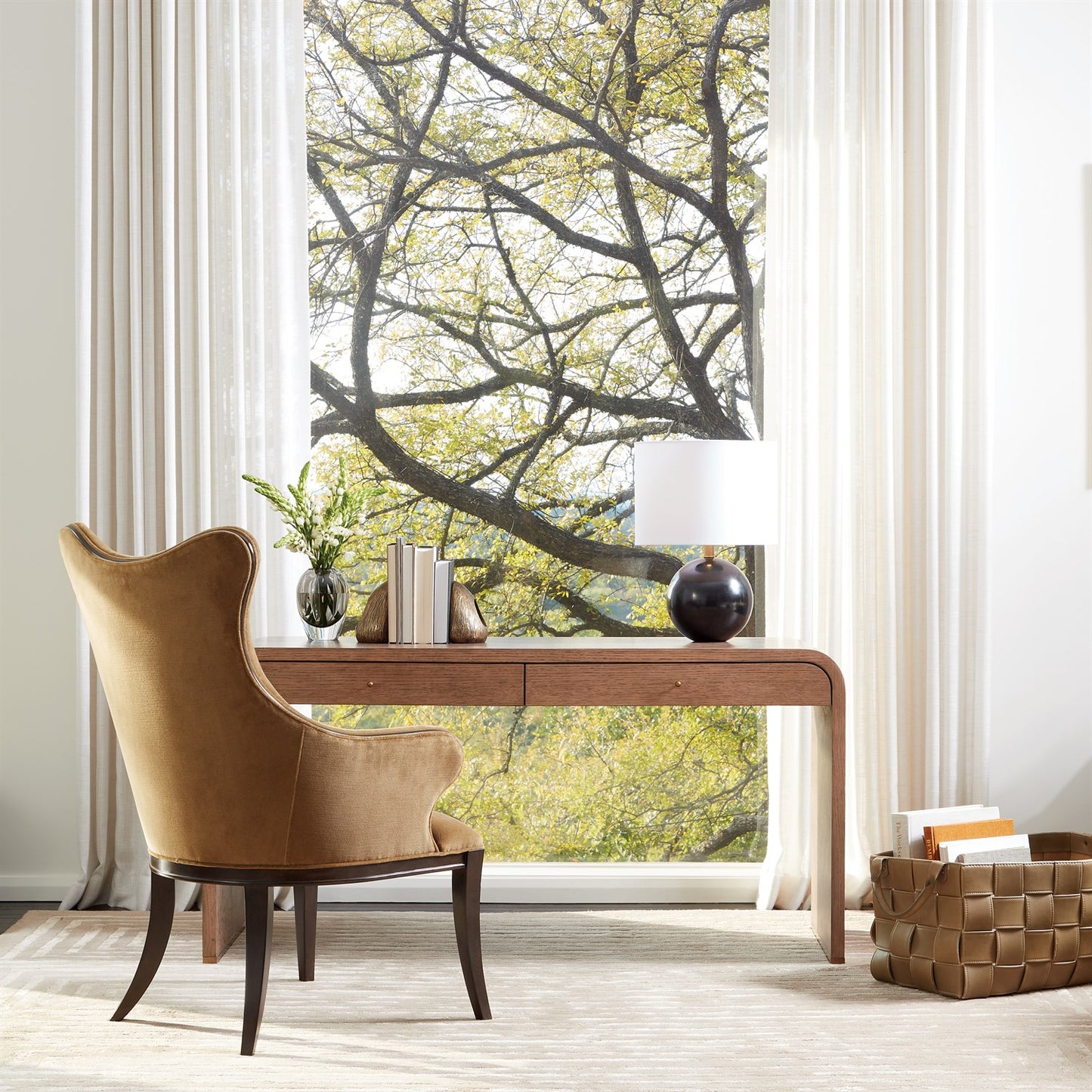 Soft Woven Leather Basket - Putty - 2 sizes