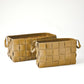 Soft Woven Leather Basket - Putty - 2 sizes