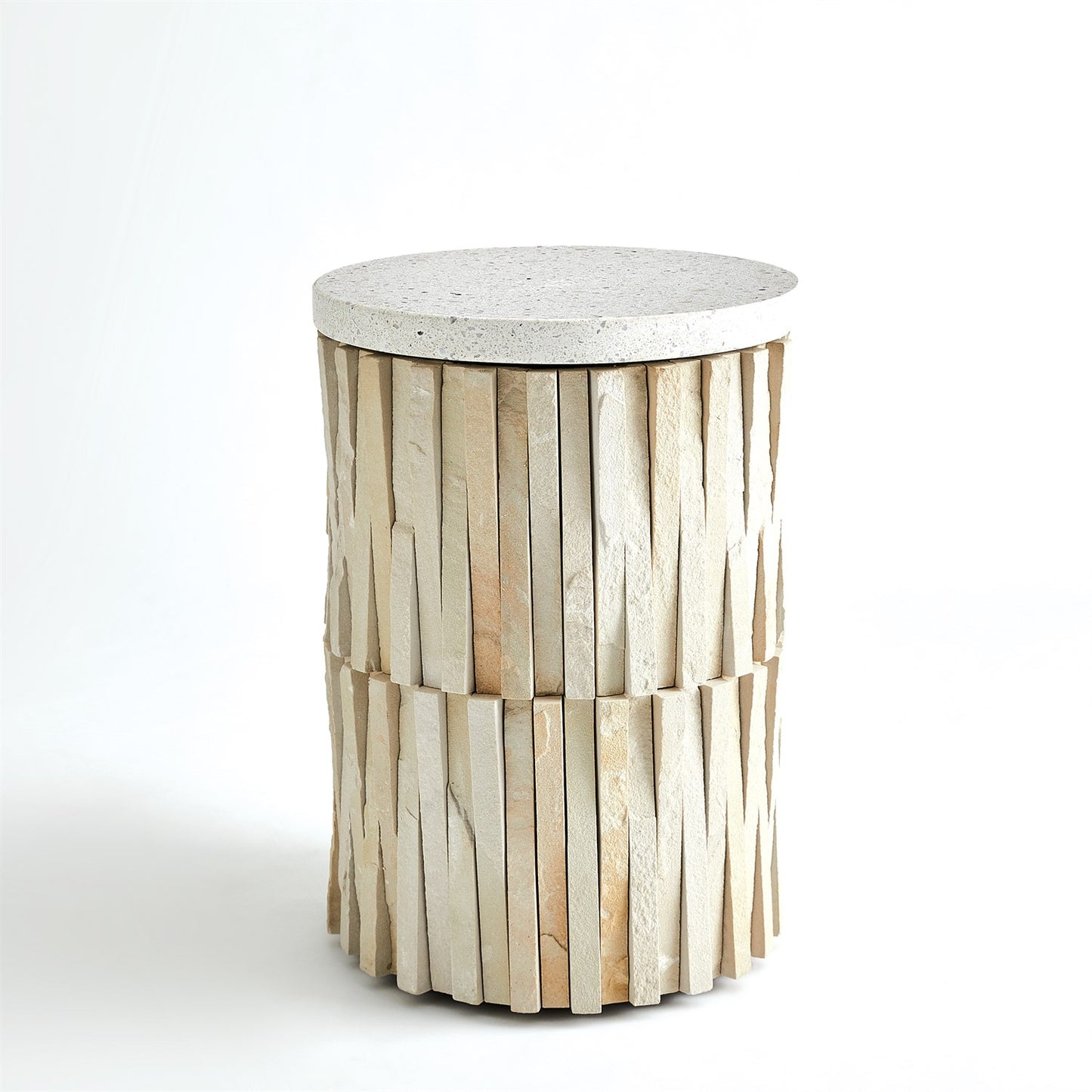 Teeter Totter 19"Dia Stone Side Table