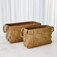 Soft Woven Leather Basket - Putty - 2 sizes