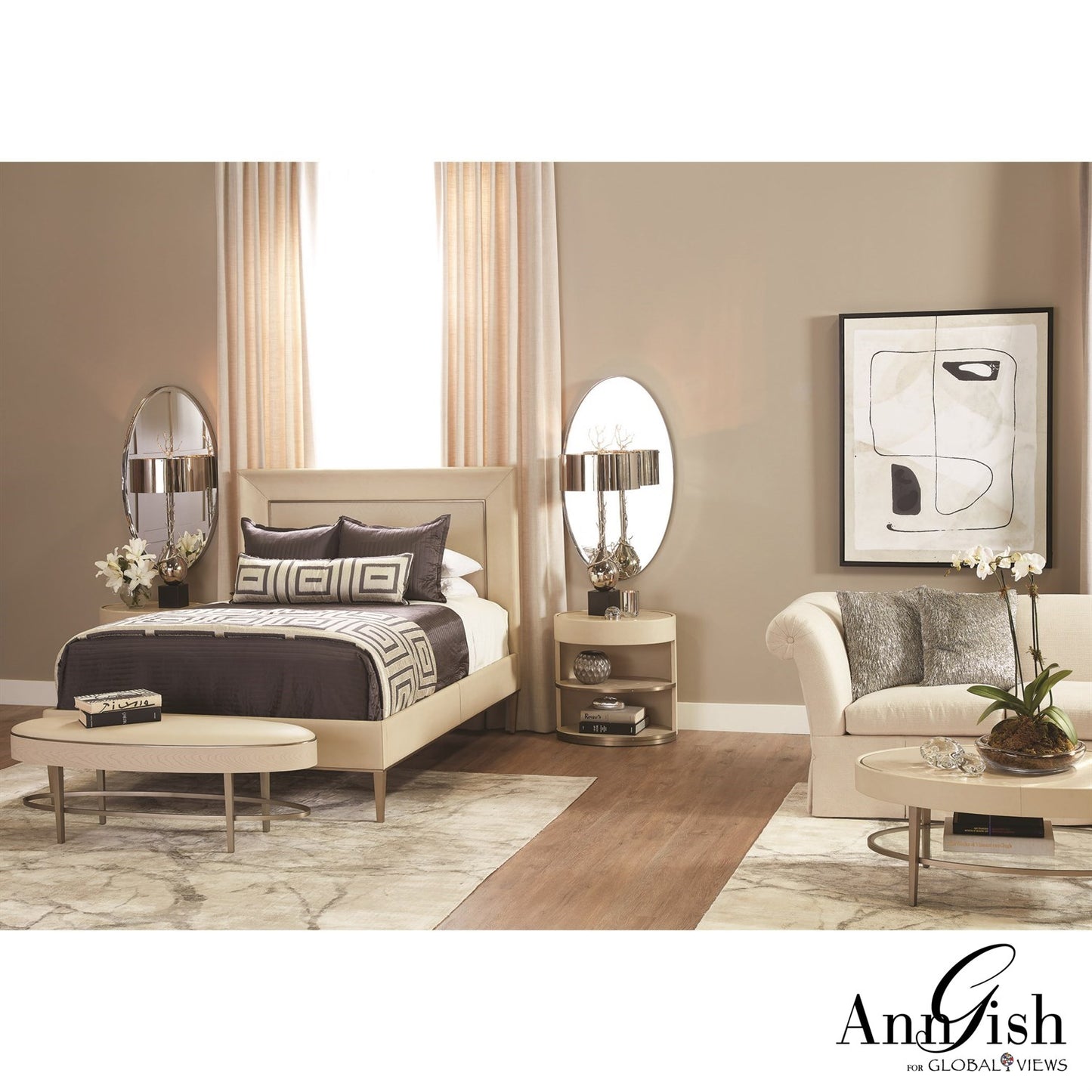 Ellipse Bed - Ivory - Queen/ King