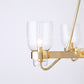 Six Light Chandelier - Shiny Brass