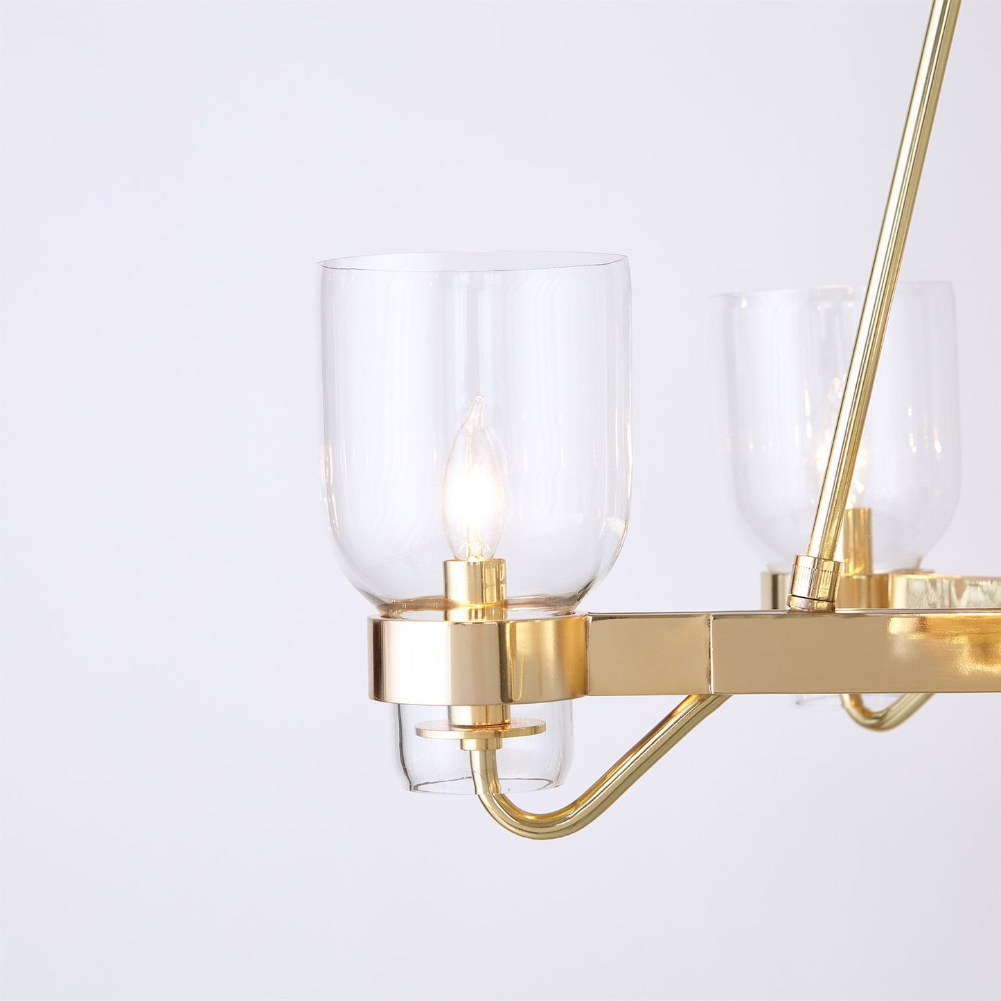 Six Light Chandelier - Shiny Brass