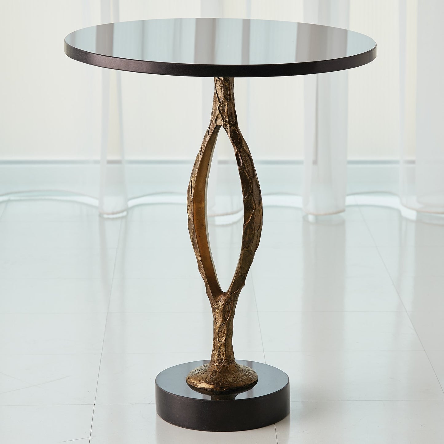 Pod Accent Table-Antique Gold - Grats Decor Interior Design & Build Inc.