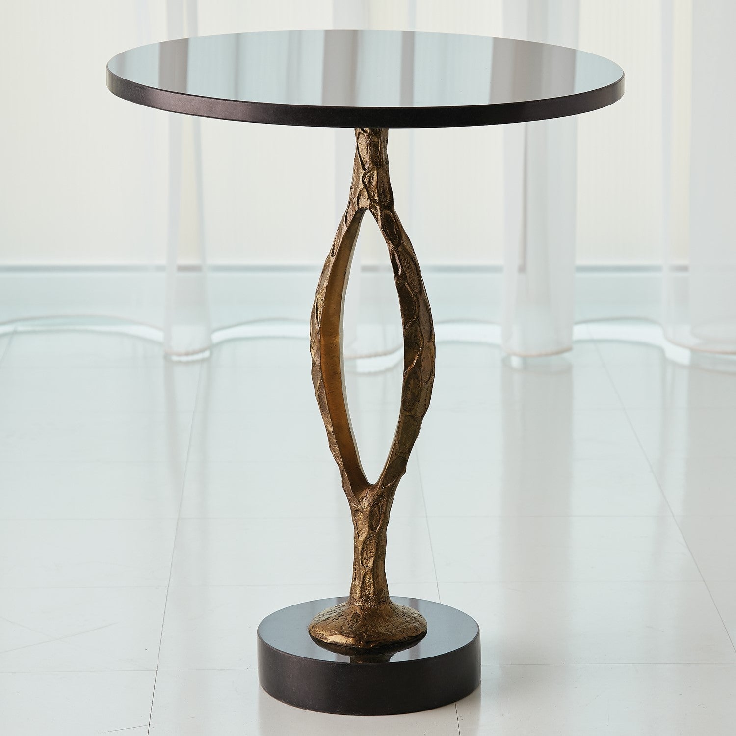 Pod Accent Table-Antique Gold - Grats Decor Interior Design & Build Inc.