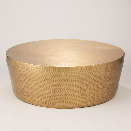Izmir Hammered 35"Dia/48"Dia Coffee Table - Brass