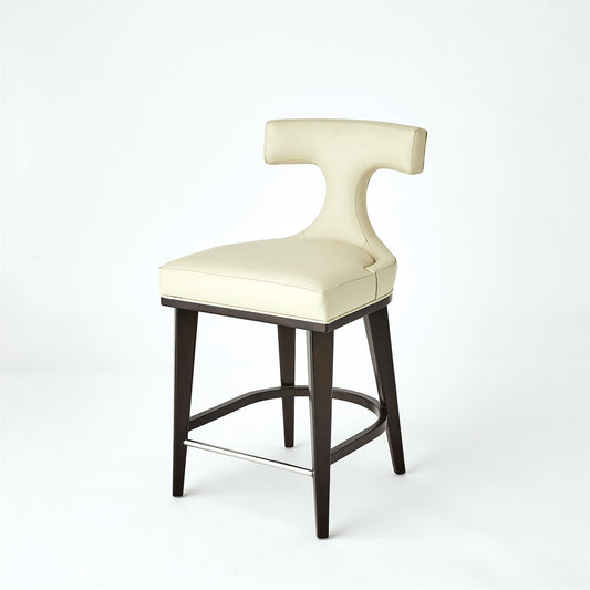 Anvil Back Counter Stool - Ivory Leather