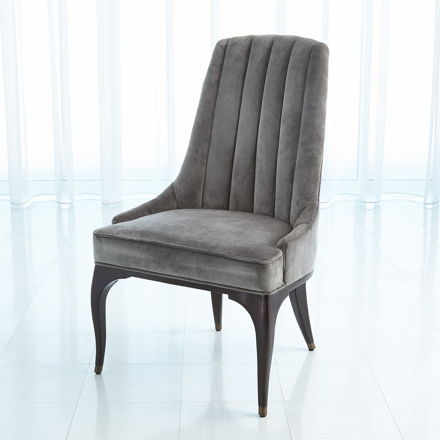 Channel Tufted Dining Chair - Gargoyle