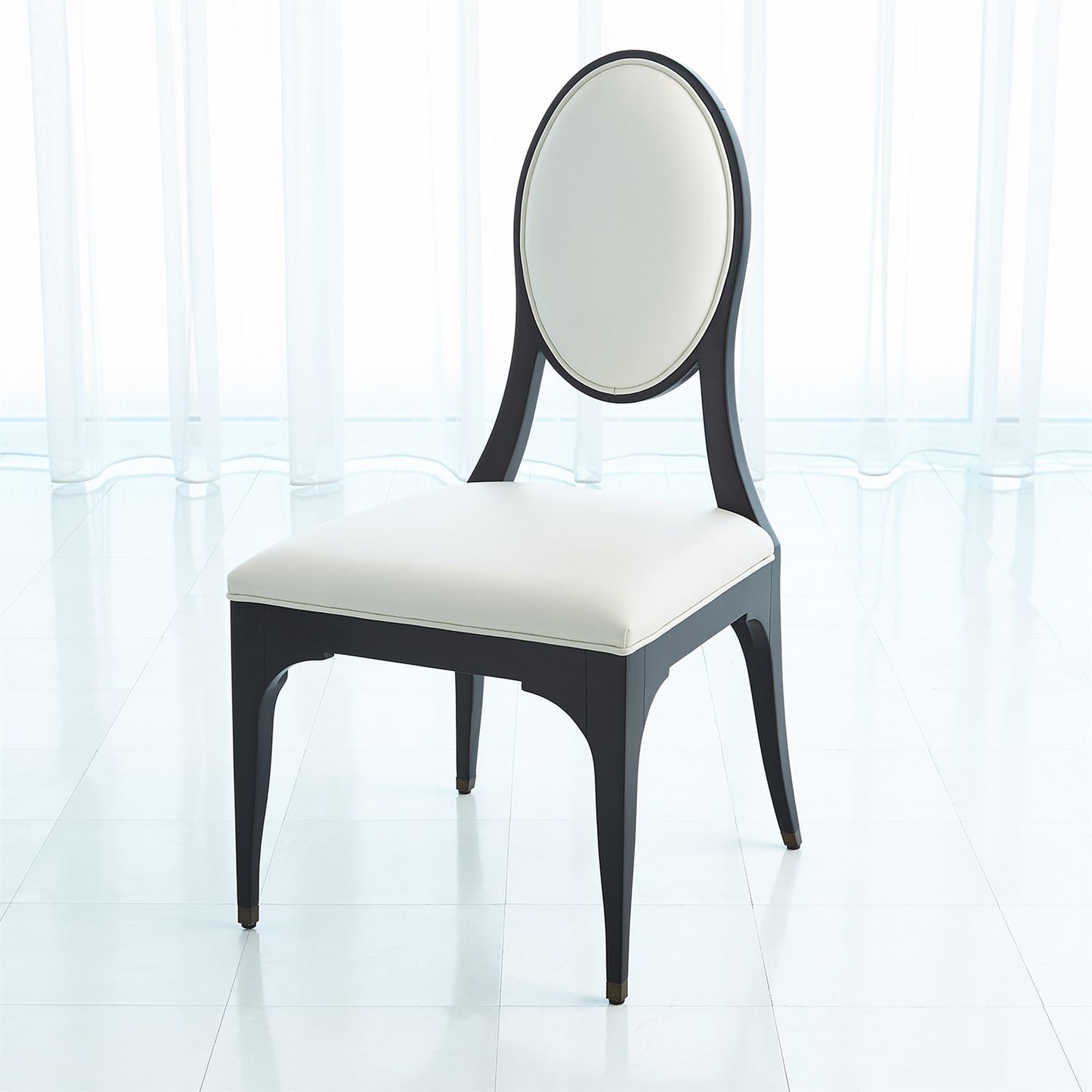 Harlow Chair - Black w/ White Leather