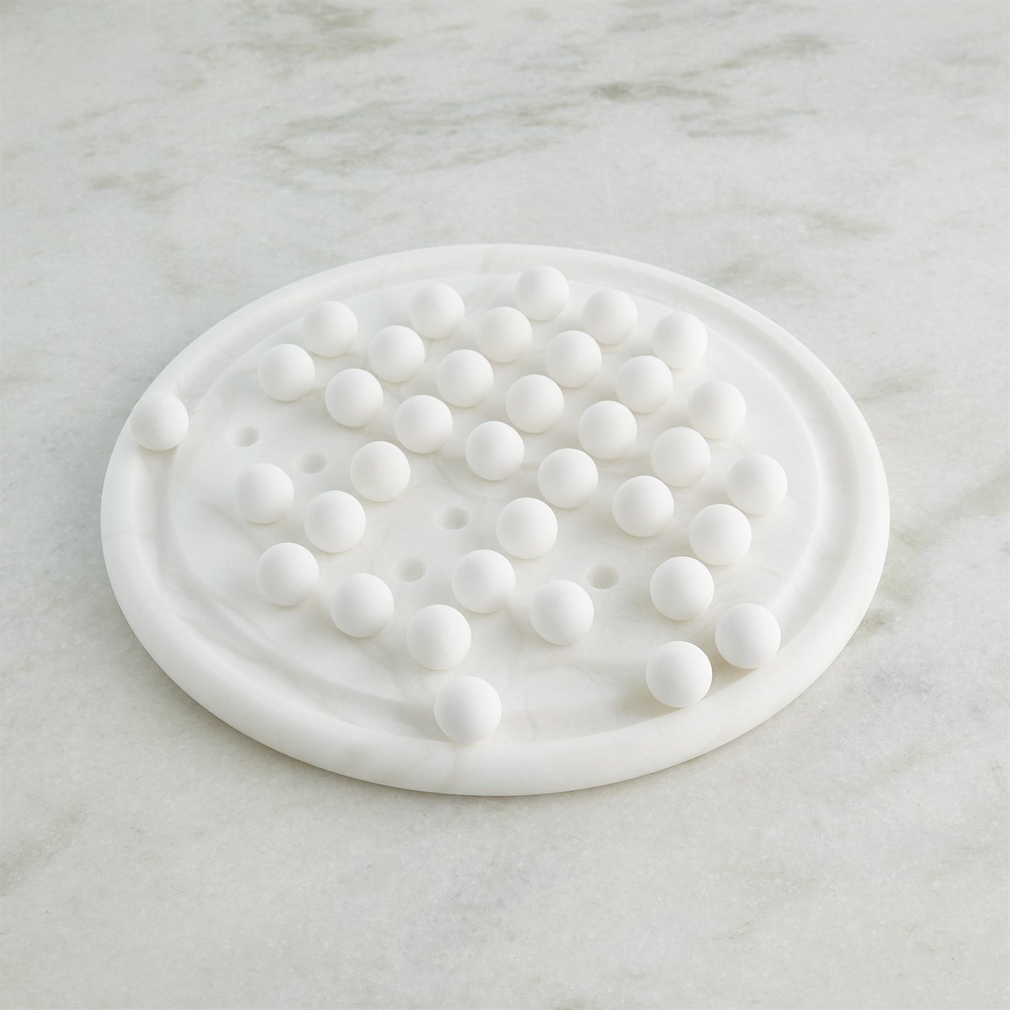 Alabaster Solitaire Game Set - White