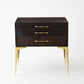 Stiletto Bedside 25" Table - Black Hair-on-Hide