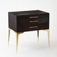 Stiletto Bedside 25" Table - Black Hair-on-Hide