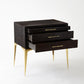 Stiletto Bedside 25" Table - Black Hair-on-Hide