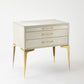 Stiletto Bedside 25" Table - White Hair-on-Hide
