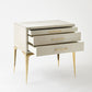 Stiletto Bedside 25" Table - White Hair-on-Hide