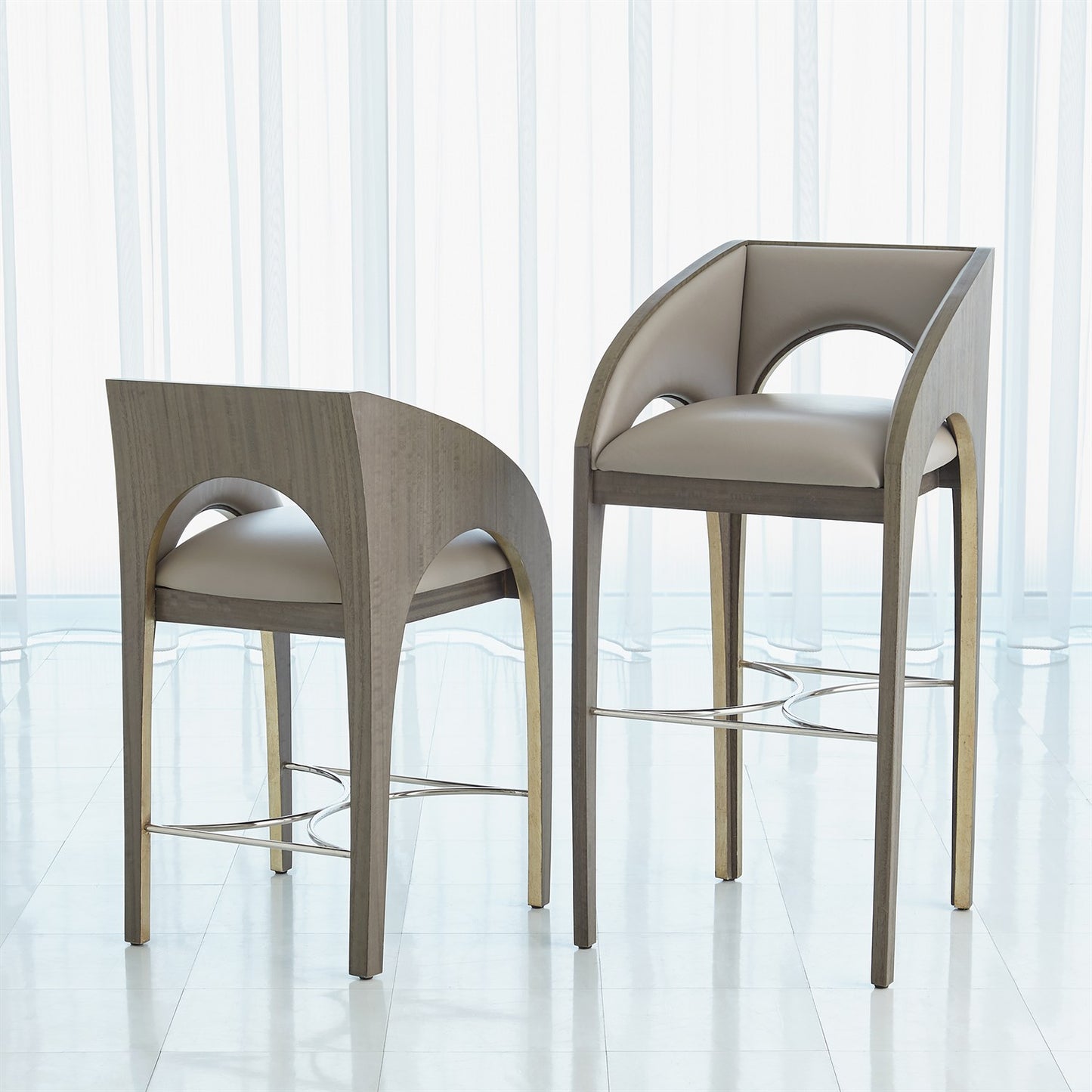 Arches Barstool - Grey Leather