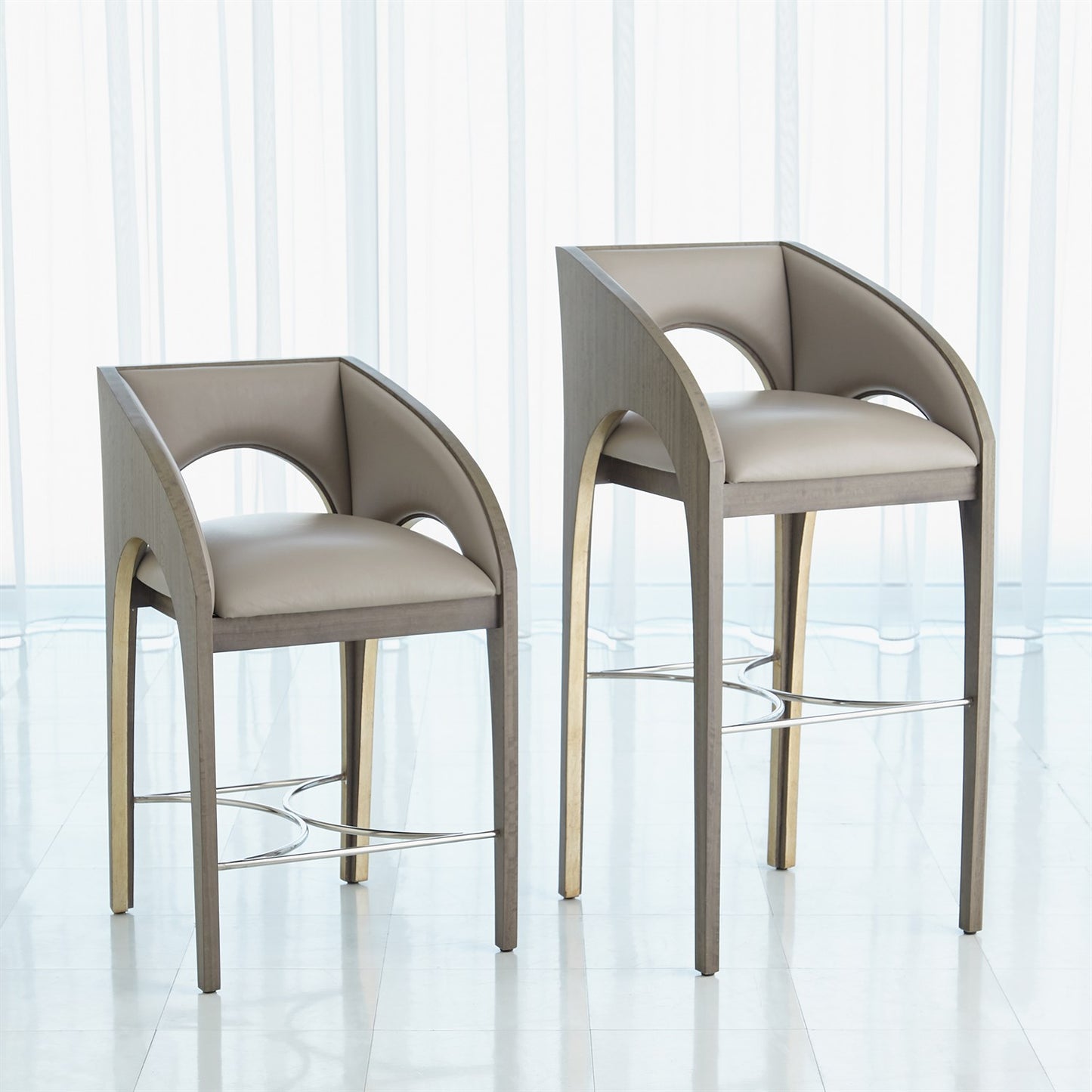 Arches Barstool - Grey Leather