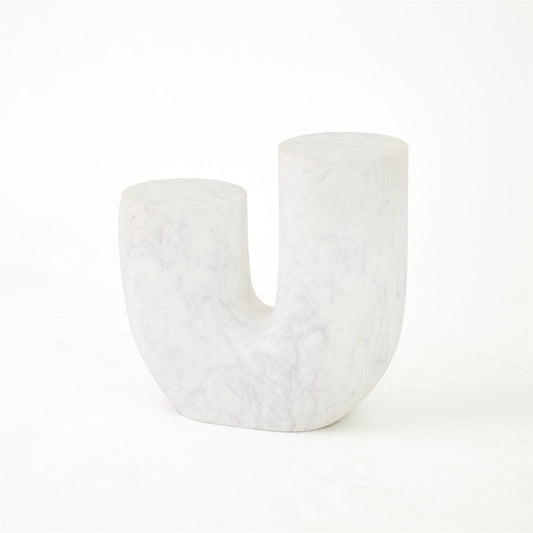 Marble Tube Table - White