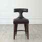 Anvil Back Counter Stool - Black Leather