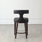 Anvil Back Counter Stool - Black Leather