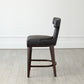 Anvil Back Counter Stool - Black Leather