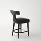 Anvil Back Counter Stool - Black Leather
