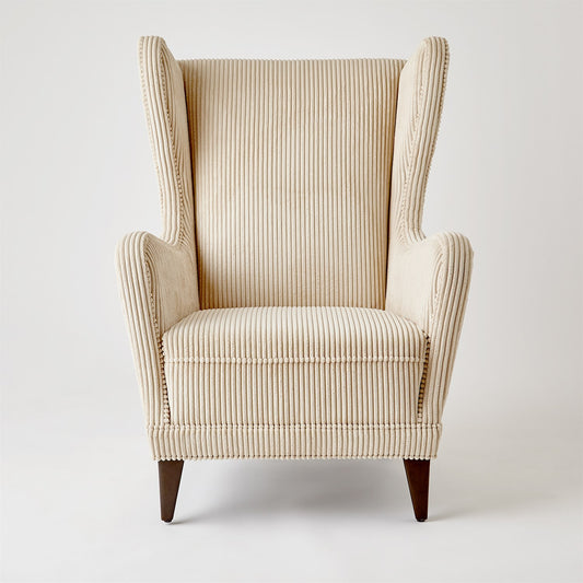 Wing Chair - Wide Wale Corduroy - Vanilla
