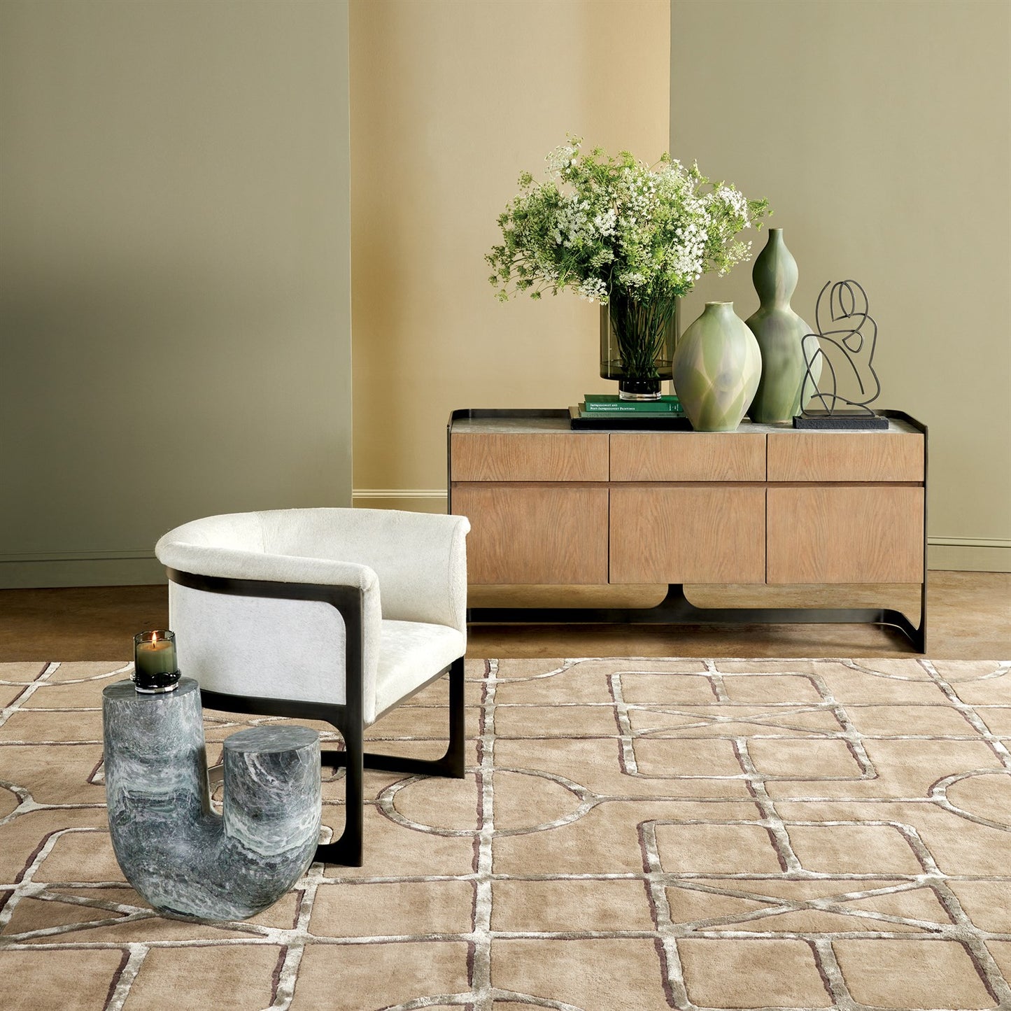 Marble Tube Table - Black