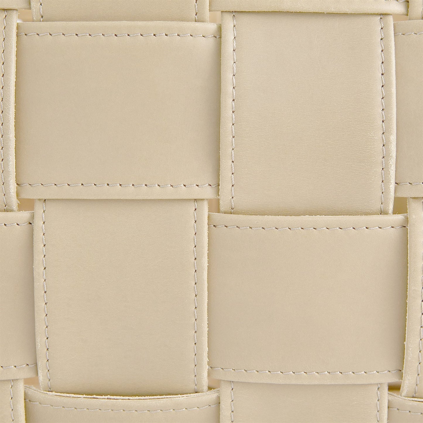 Soft Woven Leather Basket - Beige - 2 sizes