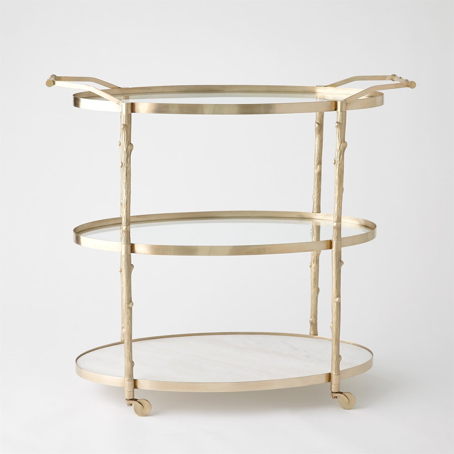 Arbor 43" x 20" Oval Bar Cart - Brass