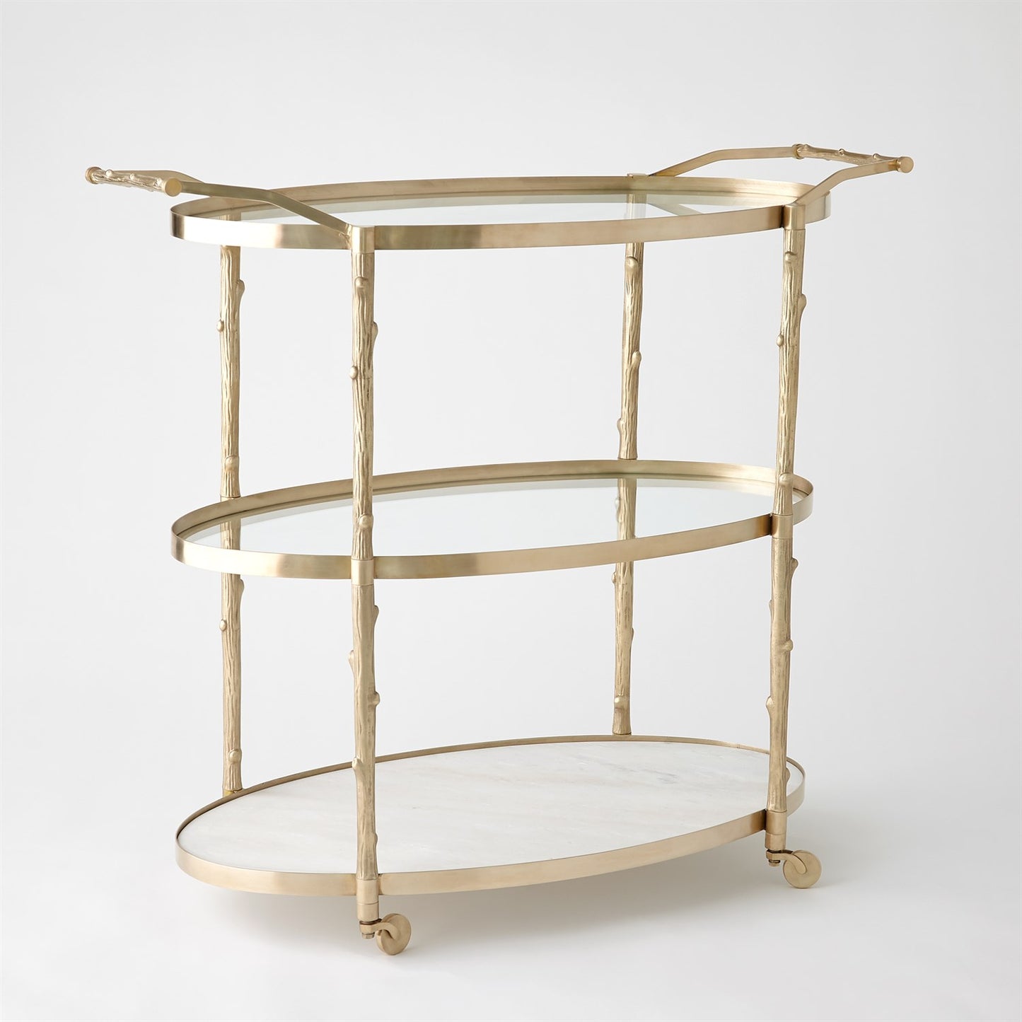 Arbor 43" x 20" Oval Bar Cart - Brass