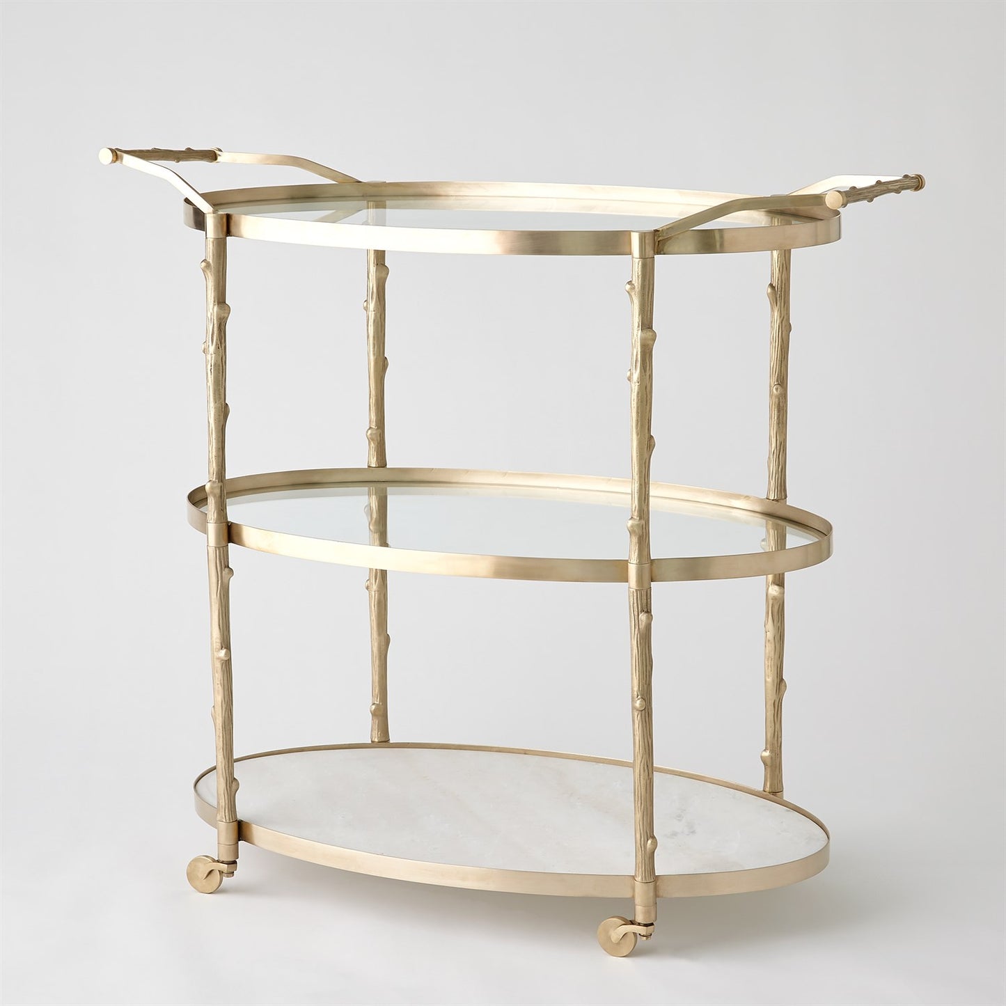 Arbor 43" x 20" Oval Bar Cart - Brass