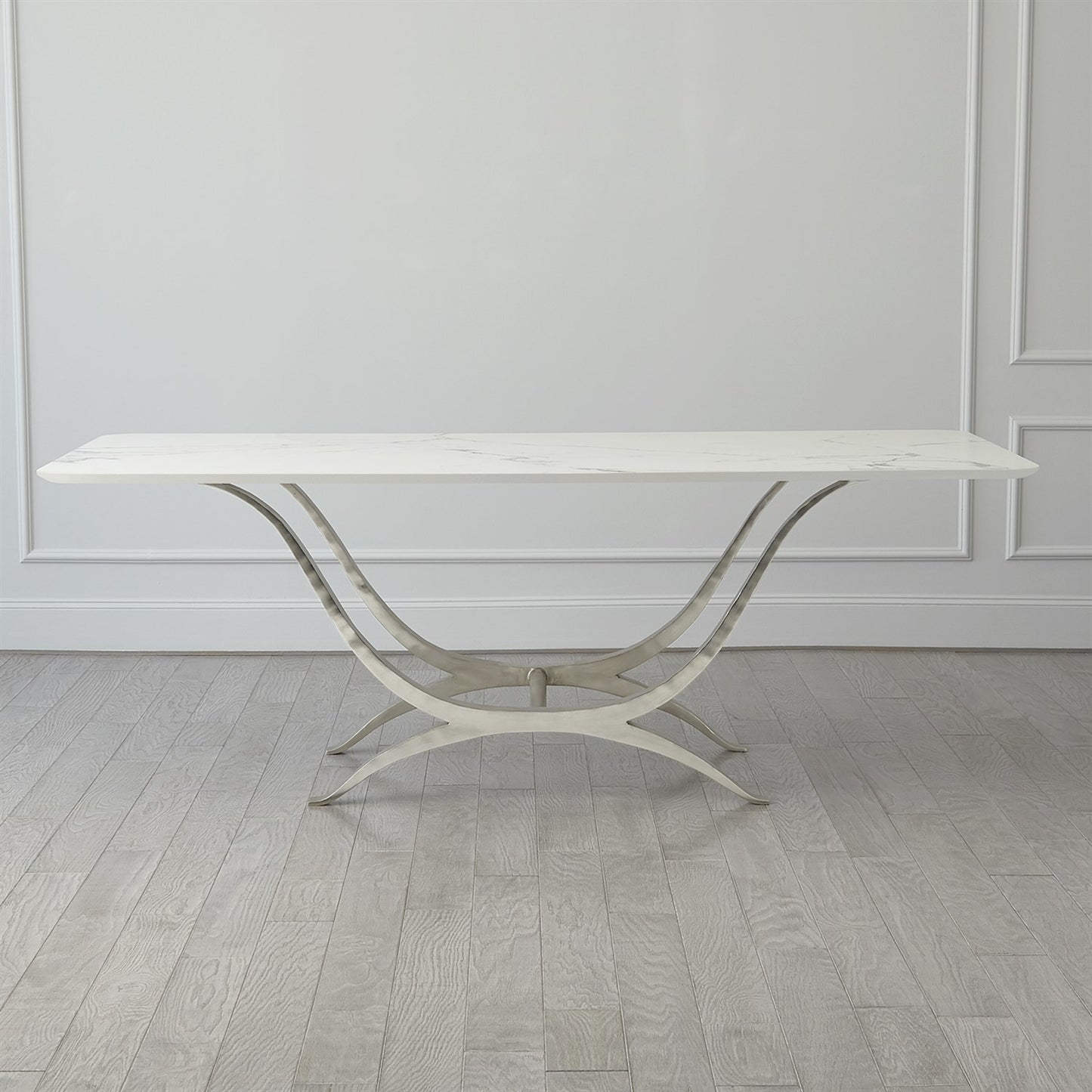 Chorda Dining Table-Nickel-Rectangle
