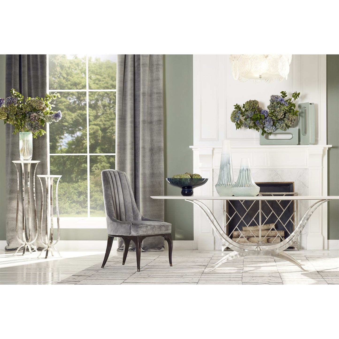 Chorda Dining Table-Nickel-Rectangle
