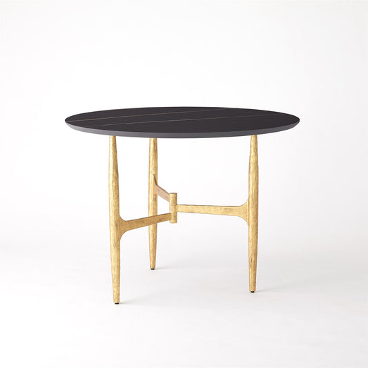 Radius Round 42"Dia Table - Gold/Noir Lux Top