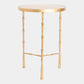 Spike Accent Table-Antique Brass w/White Marble