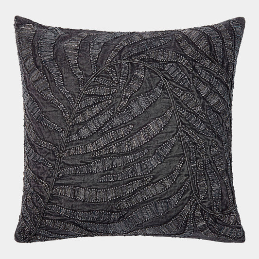 Areca Palm Leaf Pillow-Beaded Indigo