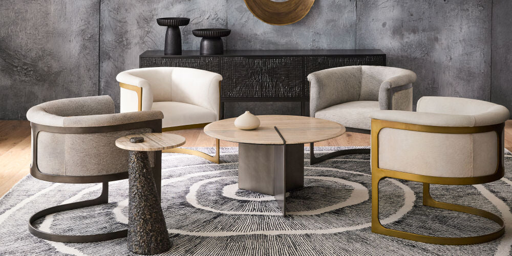 Burst Rug - Ivory/Black - 5 sizes