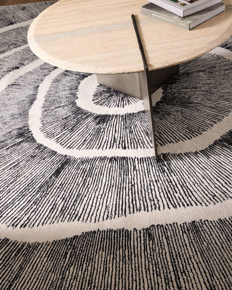 Burst Rug - Ivory/Black - 5 sizes