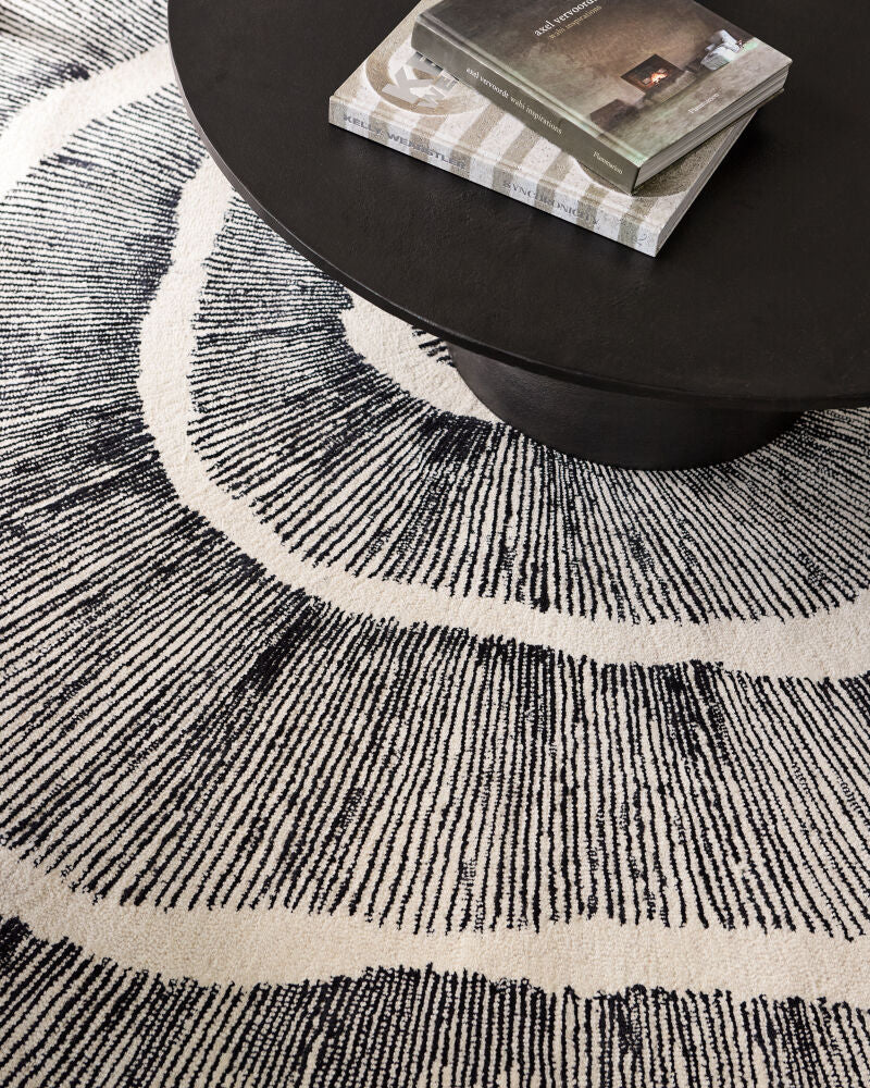 Burst Rug - Ivory/Black - 5 sizes