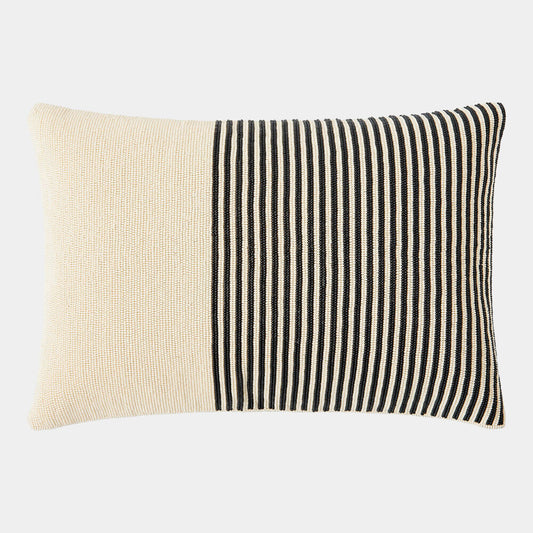 Striped Beaded Lumbar Pillow