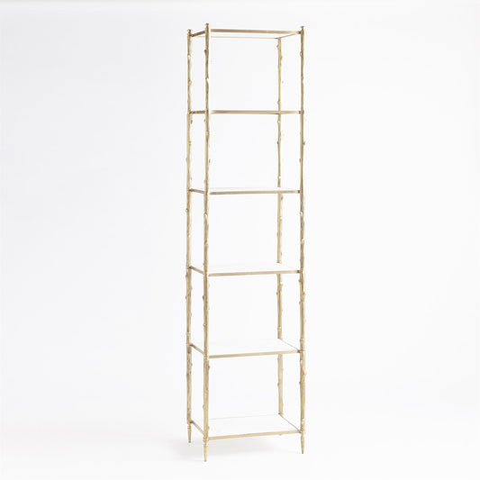 Arbor 20"W x 81"H Etagere - Brass & White Marble