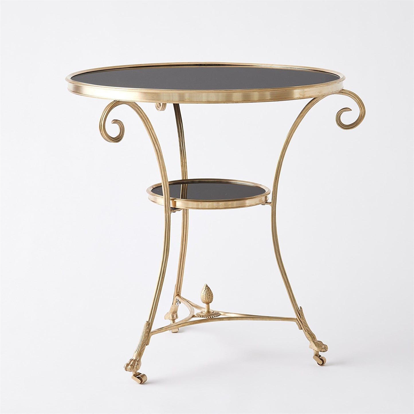 Gueridon Table - Brass/ Black Granite