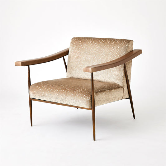 L. Brooks Fabric / Leather Chair - Bronze